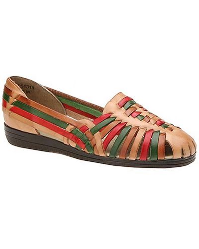 Softspots Trinidad Leather Slip On Huarache Sandals - Brown