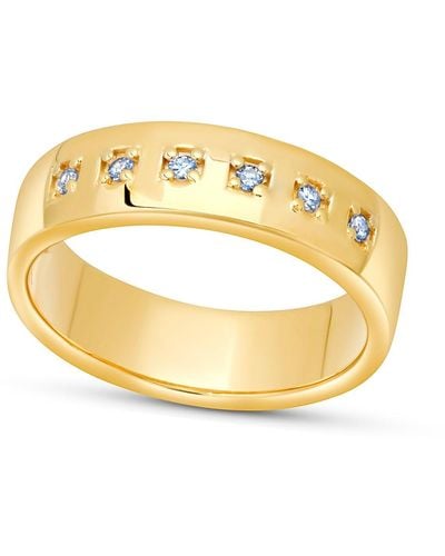 Paige Novick 14k Gold 3 Stone Square Cut 5mm Gemstone Ring - Yellow