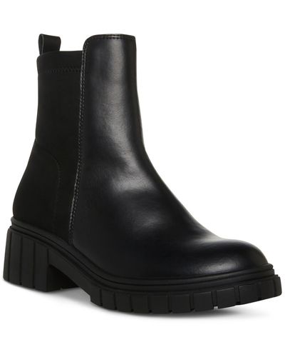 Aqua College Pronto Round Toe Zipper Ankle Boots - Black