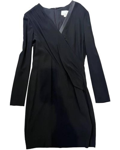 Nicole Miller 's Long Sleeve Midi Dress In Black - Blue