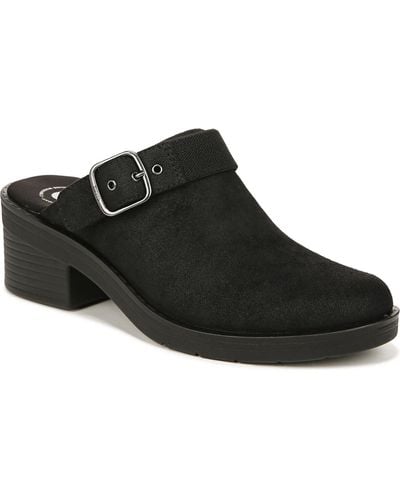 Bzees Open Book Buckle Round Toe Clogs - Black