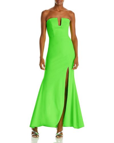 Aqua Strapless Formal Evening Dress - Green