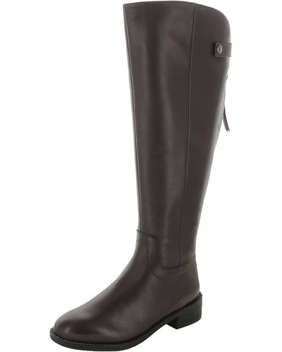 Franco Sarto Brindley Wide Calf Leather Riding Boots - Gray