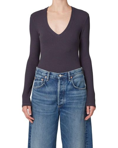 Citizens of Humanity Florence V Neck Top - Blue