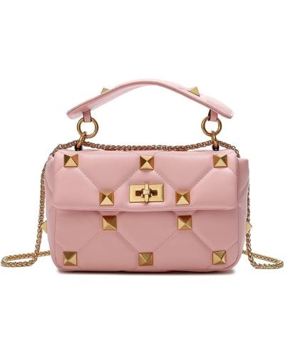 Tiffany & Fred Quilted And Studded Sheepskin Leather Shoulder Bag - Pink