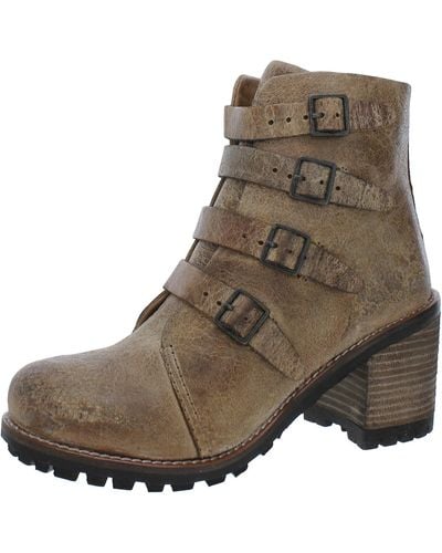 Diba True Com Rad Almond Toe Block Heel Ankle Boots - Brown
