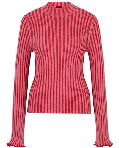 HUGO Mock-neck Sweater - Red