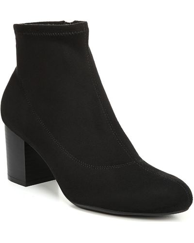 LifeStride Peaches Micro Suede Zipper Ankle Boots - Black
