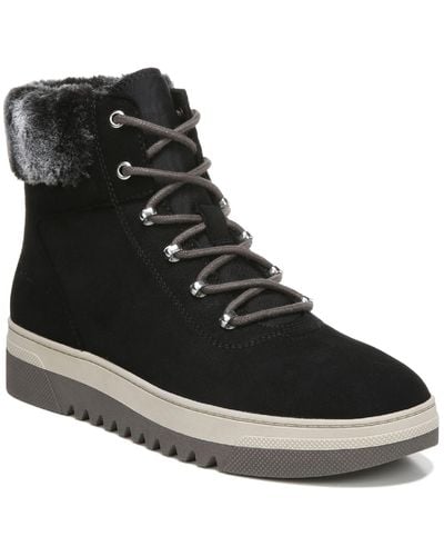 Dr. Scholls Gear Up Lace Up Shearling Boots - Black