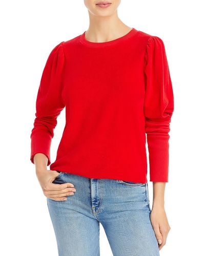 Goldie Inside Out Terry Cloth Crewneck Pullover Sweater - Red