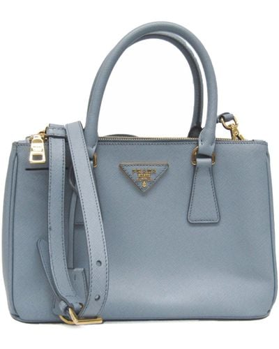 Prada Galleria Leather Shoulder Bag (pre-owned) - Blue