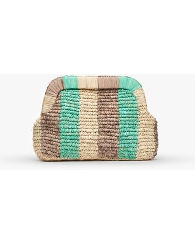 Kayu Beverly Knitted Straw Clutch Bag - Green