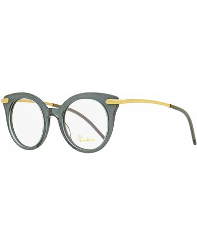 Pomellato Oval Eyeglasses Pm1o Blue Glitter/gold 46mm - Black