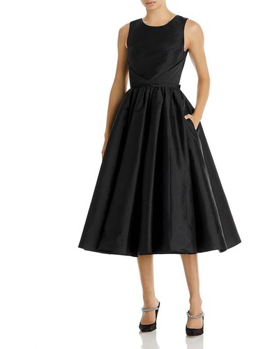 Amsale Taffeta Sleeveless Fit & Flare Dress - Black