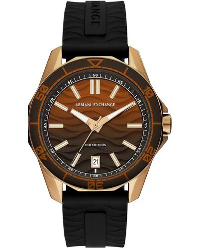 Armani Exchange Classic Brown Dial Watch - Black