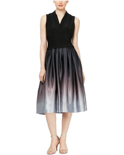 SLNY Ruched Glitter Cocktail And Party Dress - Black