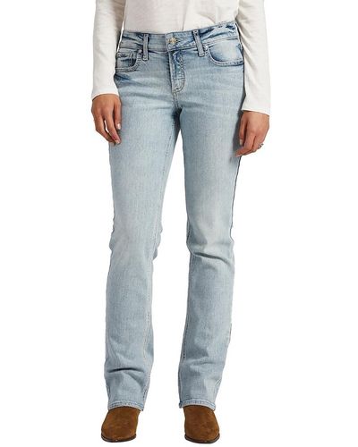 Silver Jeans Co. Elyse Curvy Fit Slim Bootcut Jeans - Blue
