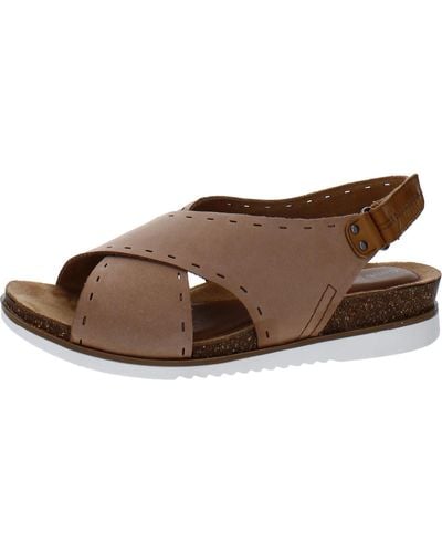 Cobb Hill Suede Perforated Wedge Sandals - Brown