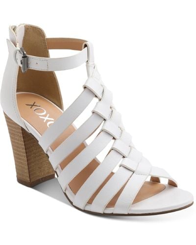 Xoxo Baxter Faux Leather Strappy Heels - Natural