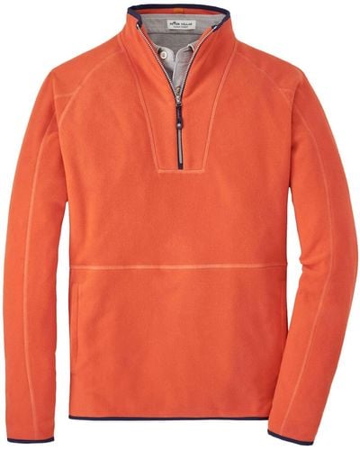 Peter Millar Thermal Flow Micro Fleece Half Zip Sweater - Orange