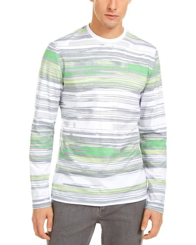 Alfani Cotton Striped T-shirt - Green