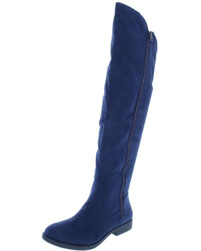 Style & Co. Hadleyy Faux Suede Padded Insole Over-the-knee Boots - Blue