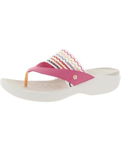 Bzees Cabana Slip On Wedge Flip-flops - Pink