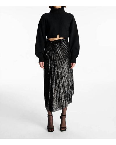 A.L.C. Tori Asym Pleated Skirt - Black