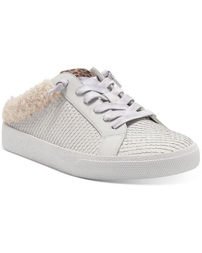 Vince Camuto Madrista Leather Faux Fur Casual And Fashion Sneakers - White