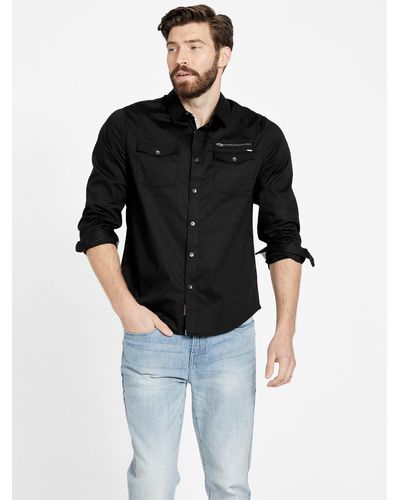 Guess Factory Linwood Poplin Shirt - Black