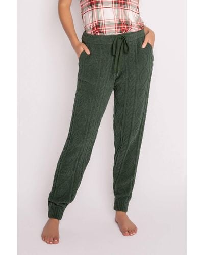 Pj Salvage Joyful Spirits Banded Pant In Pinewood - Green