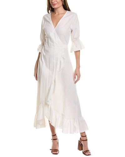 Sole Tatiana Linen-blend Wrap Dress - White