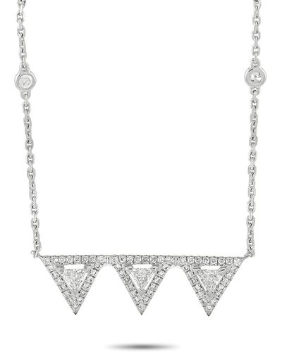 Messika 18k White Gold 0.67 Ct Diamond Bar Necklace - Metallic