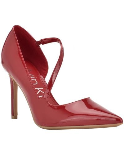 Calvin Klein Drama Pointed Toe Dressy Pumps - Red
