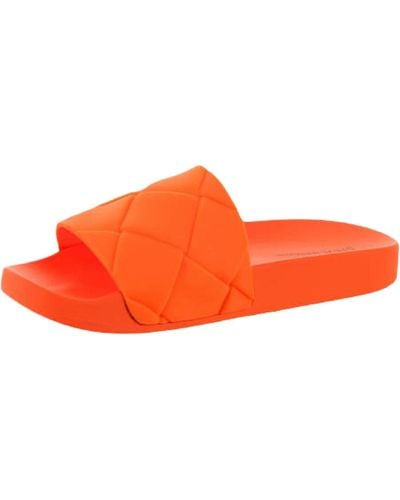 Steve Madden Soulful Slides Pool Footbed Sandals - Orange
