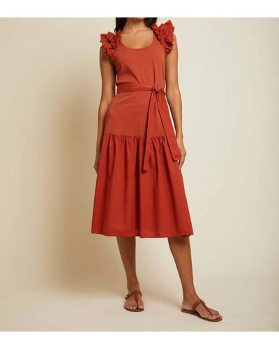 Nation Ltd Everleigh Frilly Dress - Red