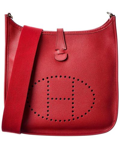 Hermès Red Clemence Leather Evelyne I Pm (authentic Pre-owned)