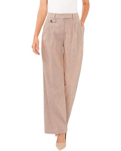1.STATE Double Pleat Checked Dress Pants - Multicolor