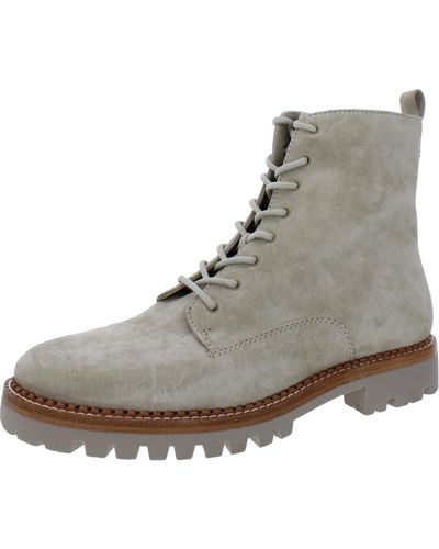 Vince Cabria Zipper Ankle Combat Lace up Boots in Brown Lyst