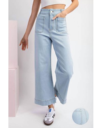 Eesome The Metamorphosis Mineral Wash Wide Leg Jeans - Blue