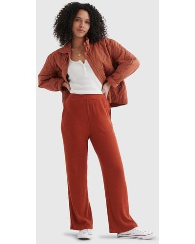Lucky Brand Cloud Jersey Wide-leg Cropped Pant - Red