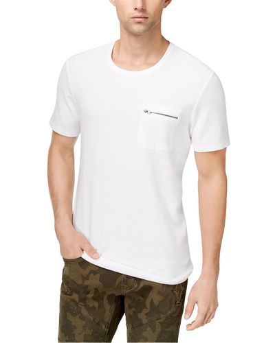 INC Cotton Zip Pocket T-shirt - White
