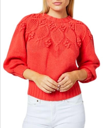ANN MASHBURN Lacey Sweater - Red