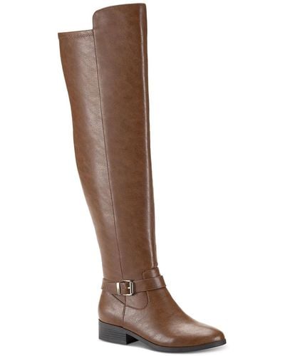 Style & Co. Charlaa Faux Leather Tall Over-the-knee Boots - Brown