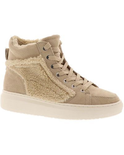 Marc Fisher Fellow Faux Fur High Top Casual And Fashion Sneakers - Natural