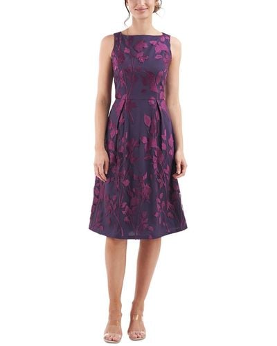 JS Collections Formal Knee-length Fit & Flare Dress - Purple