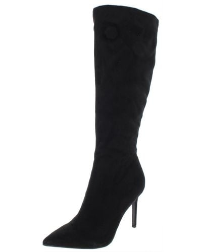 Thalia Sodi Rajel Faux Suede Pointed Toe Dress Boots - Black