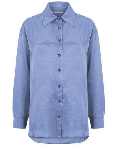 Nocturne Flowy Oversized Shirt - Blue