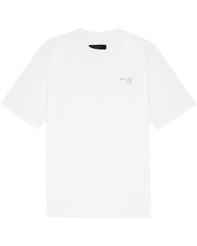 Rag & Bone Men 100% Cotton Crew Neck Front Logo Short Sleeves 425 Tee - White