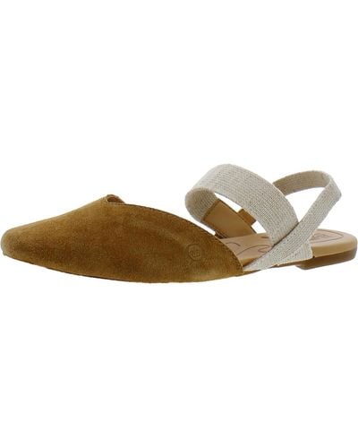 Born Coco Leather Round Toe Slingback Sandals - Natural